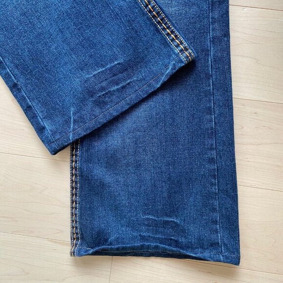 True Religion Mens Rainbow Joey blue Jeans 36 Contrasting Stitching Flap Pockets - Picture 6 of 13